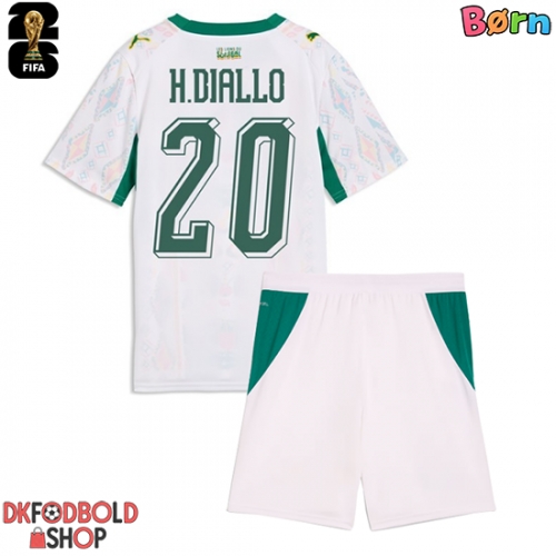 Senegal Habib Diallo #20 Hjemmebanesæt Børn VM 2026 Kort ærmer (+ korte bukser)